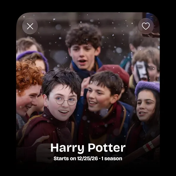 A show page for a series that has not started yet, with a heart button to save it.